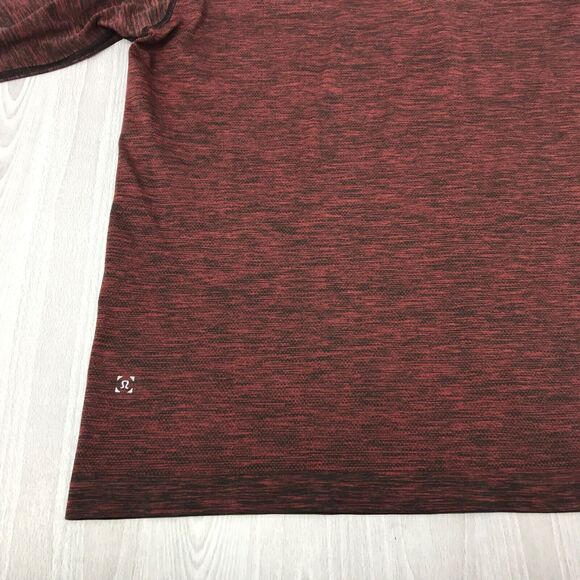 Lululemon Men's XXL Henley Metal Vent Tech Burgundy Long Sleeve Top Preppy Gym - Picture 7 of 8